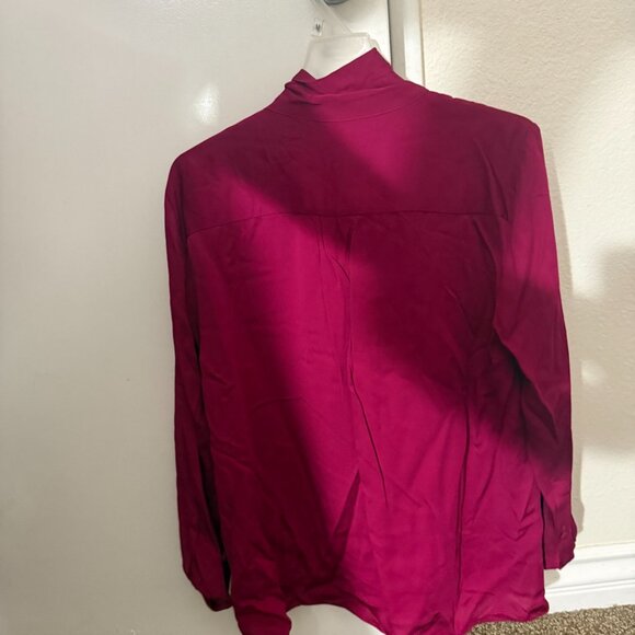 Fuhia hot pink new never worn Zara bow tie blouse - Picture 2 of 3